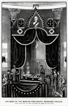The body of Abraham Lincoln lying in state
