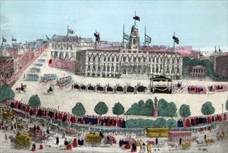 The funeral car and procession for President Lincoln