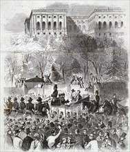President-elect Lincoln and President Buchanan on their way to Lincoln's inauguration