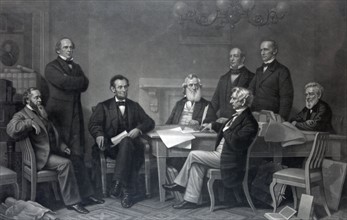 Re-enactment of Abraham Lincoln Signing the Emancipation Proclamation