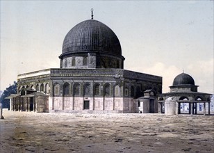 The Dome of the Rock shrine located on the Temple Mount in the Old City of Jerusalem.