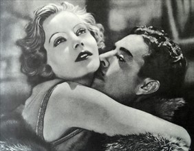 Greta Garbo and John Gilbert in their first film together, "Flesh and the Devil", 1927.