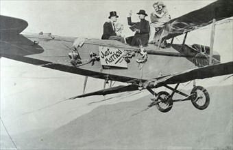 The airplane wedding was a movie commonplace  by the time of "High Flying George", 1927.
