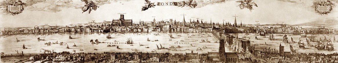 Engraving of London during the 16th Century