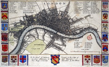 Plan of London before the great fire of London