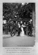 President and Mrs. McKinley and party entering Mt. Holyoke College grounds