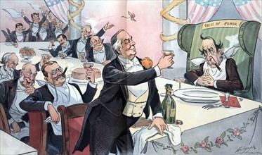 President McKinley leading a toast to William Jennings Bryan