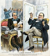 President McKinley taking a break to smoke a cigar