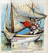 President McKinley in a sailboat labelled 'Prosperity;