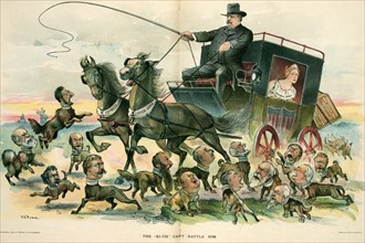 President Cleveland driving a stagecoach