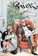 President William McKinley reading a magazine