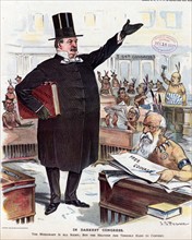 President Grover Cleveland on the floor of the House of Representatives