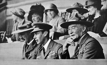The Duke of York shown seated with Lord Baden-Powell