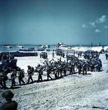 Canadian soldiers being deployed on Juno Beach.
