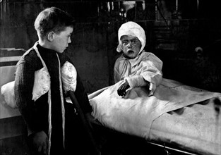 Children receiving hospital treatment.
