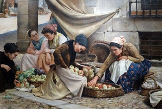 Spanish Market Women at Bilbao' 1904 by Eusebio Pérez de Valluerca