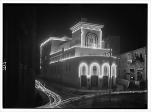 Coronation King George VI. Illuminations. May 12, 1937. Barclay's Bank; Jerusalem; Palestine