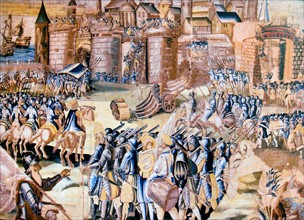 Tapestry depicting the Siege of La Rochelle of 1572–1573.