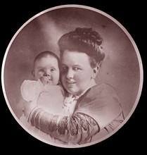 Queen Emma of Holland with her daughter Wilhelmina 1880