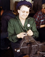 War production worker at the Vilter [Manufacturing] Company making M5 and M7 guns