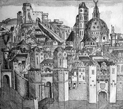 Marseille 1493. Illustration from the Nuremberg Chronicle
