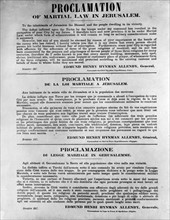 Proclamation of martial law in Jerusalem by Field Marshal Allenby