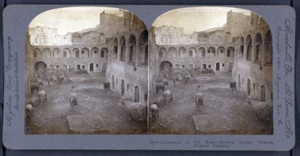 Stereograph of a Courtyard of old Kahn