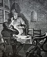 Sketch titled 'The Supper at Emmaus' created by Arnold Houbraken'.
