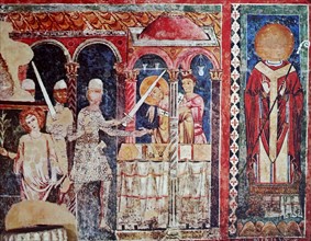 Fresco titled 'The Martyrdom of St. Thomas Becket' from the Church of St. John and St. Paul.