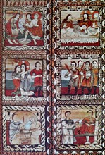 Six panels from the ceiling of the Church of Zillis.