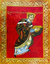 Psalter titled 'The Monk Ruodprecht Presenting his work.