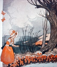 Illustration to accompany the poem 'I Wandered Lonely as a Cloud'