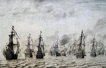 Painting depicting the Battle of Dunkirk