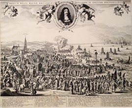 Engraving of the Departure of Charles II from Scheveningen