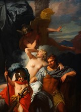 Painting titled 'Odysseus and Calypso'