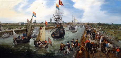 Painting depicting the departure of a dignitary from Middelburg