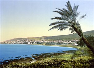 Colour Photograph of Tiberius on the Sea of Galilee in Palestine