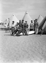 Photograph of Jewish refugees in a camp at Tel Aviv