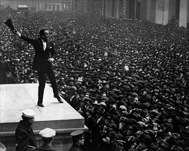 Photograph of Douglas Fairbanks at the Third Liberty Loan rally for funds
