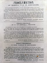Copy of Allenby's Proclamation of Martial Law