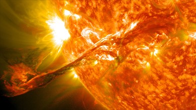 Photograph of Solar material in the sun's atmosphere