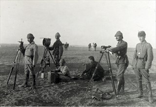 Photograph of the Turkish army heliograph at Huj
