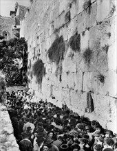 Photograph of prayer at the Western Wall