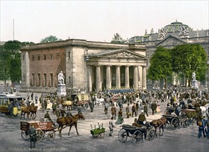 Hand-Coloured photograph of a street scene in Berlin