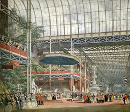 Illustration of Queen Victoria opening the Great Exhibition in the Crystal Palace