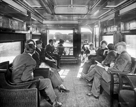 Photograph of an Observation car on an American deluxe overland train