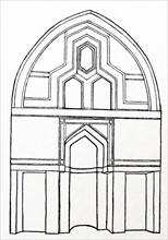 Sketch of the Mihrab wall from the tomb of Mustafa Pasha