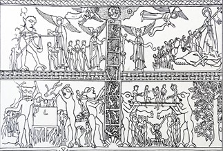 Line drawing based on the idea of the 'Ladder of Salvation'