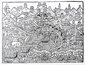 Woodcut of Venice during the 15th Century