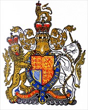 The coat of arms of the British monarch